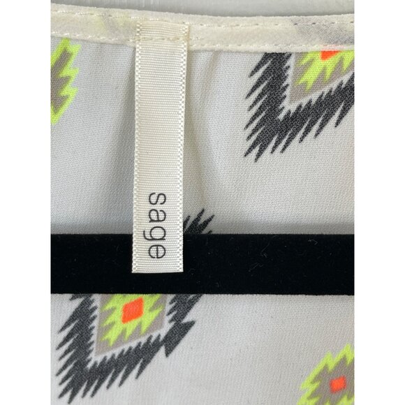 Sage Womens Aztec Print Romper With 3/4 Sleeves & Elastic Waist - Picture 3 of 4